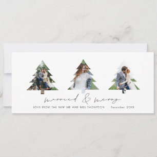 Tarjeta Festiva Fotos de 3 formas de árbol casadas y navidades fer