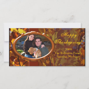 Tarjeta Festiva Fotos de Acción de Gracias, Autumn Photo Card, sal