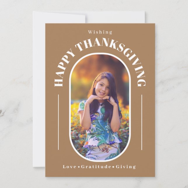 Tarjeta Festiva Fotos de Acción de Gracias Modern Ash (Anverso)