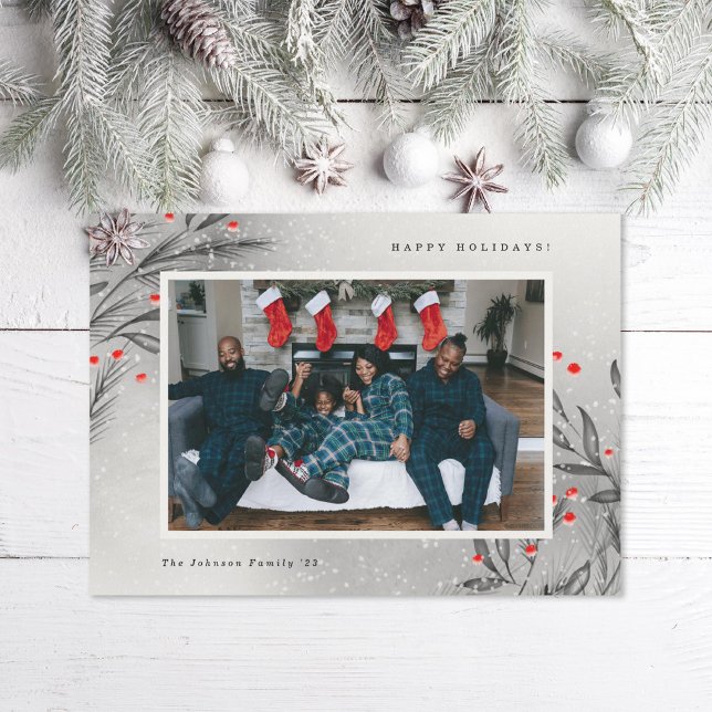 Tarjeta Festiva Fotos de bayas de invierno nevadas (Subido por el creador)