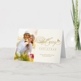 Tarjeta Festiva Fotos de caligrafía de guión clásico de Feliz Navi