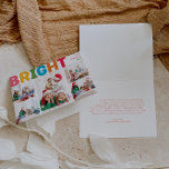 Tarjeta Festiva Fotos de cinco colores: Feliz y brillante doblado<br><div class="desc">Capturar la alegría y la magia de la temporada navideña con esta tarjeta única y festiva, colorida alegria y brillante doblada de cinco fotos de vacaciones. Su diseño es sencillo y divertido, con una paleta de colores arcoiris de color rojo, verde, amarillo, azul, naranja y rosa, creando un ambiente vibrante...</div>