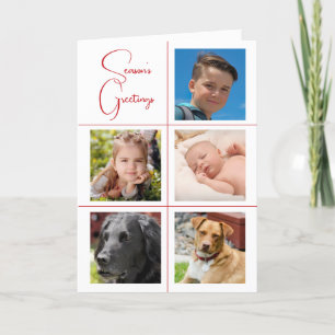 Tarjeta Festiva Fotos de cinco días de saludo de temporada