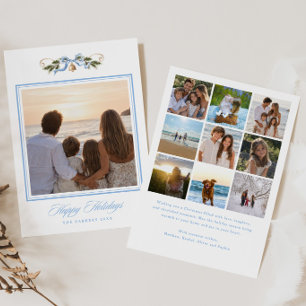 Tarjeta Festiva Fotos de Coastal Garland Blue Gold
