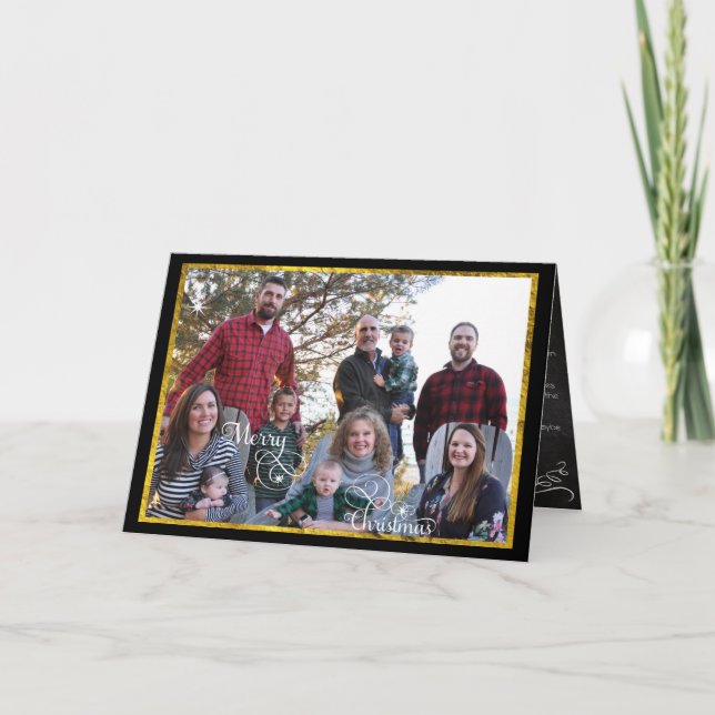 Tarjeta Festiva Fotos de Colage Familiar (Anverso)