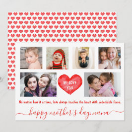Tarjeta Festiva Fotos de Collage| Feliz Día de la Madre| Seis foto