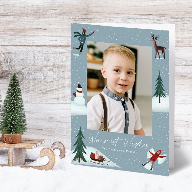 Tarjeta Festiva Fotos de Falling Snow Whimsical 2 (Subido por el creador)