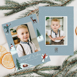 Tarjeta Festiva Fotos de Falling Snow Whimsical 2