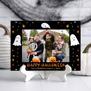 Tarjeta Festiva Fotos de fantasmas espeluznantes y estrellas de Ha