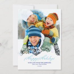 Tarjeta Festiva Fotos de feriado de Navidades blancos con copas de