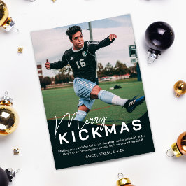 Tarjeta Festiva Fotos de Fútbol de Merry Kickmas