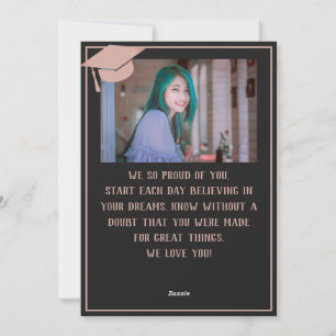 Tarjeta Festiva Fotos de graduados rosados de felicitaciones perso