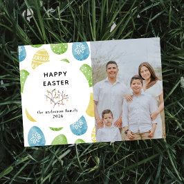 Tarjeta Festiva Fotos de Huevos de Acuarela Moderna Elegante Feliz
