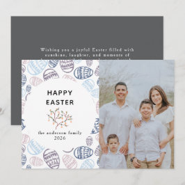 Tarjeta Festiva Fotos de Huevos de Acuarela Moderna Elegante Feliz