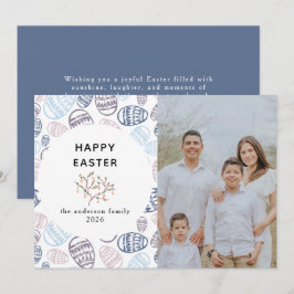 Tarjeta Festiva Fotos de Huevos de Acuarela Moderna Elegante Feliz