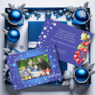 Tarjeta Festiva Fotos de la familia azul de hielo saludan a los Na