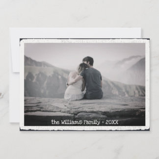 Tarjeta Festiva Fotos de la familia de la tipografía retro navideñ