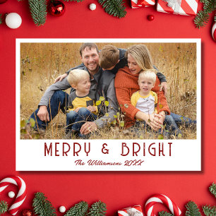 Tarjeta Festiva Fotos de la familia de los merry y los brillantes