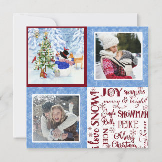 Tarjeta Festiva Fotos de la familia de Navidades de Nieve en Woodl