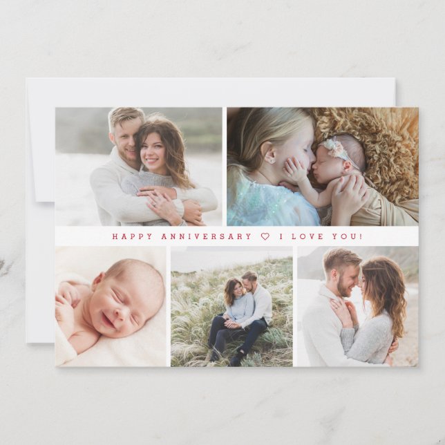 Tarjeta Festiva Fotos de la familia de Personalizados de Modern Ha (Anverso)