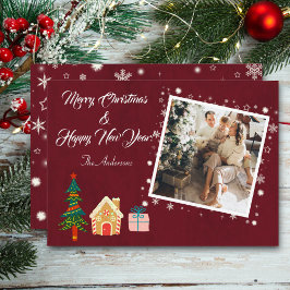 Tarjeta Festiva Fotos de la familia de vinos de Ruby de Feliz Navi