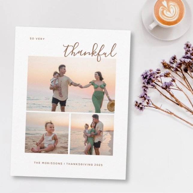Tarjeta Festiva Fotos de la familia del 3 de Agradecimiento feliz  (Subido por el creador)