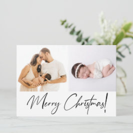 Tarjeta Festiva Fotos de la familia del guión navideño moderno