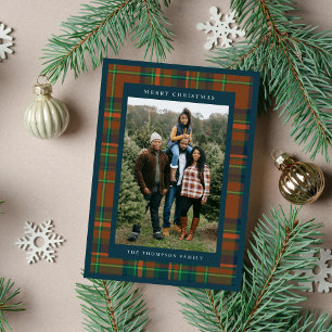 Tarjeta Festiva Fotos de la familia Flannel de la Marina de Navida