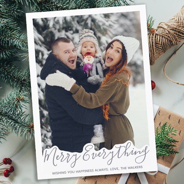 Tarjeta Festiva Fotos de la familia Gray Merry Everything (Subido por el creador)