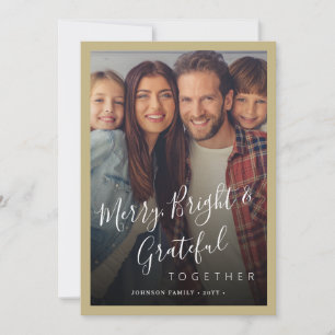 Tarjeta Festiva Fotos de la familia Merry y Bright y Navidades mod