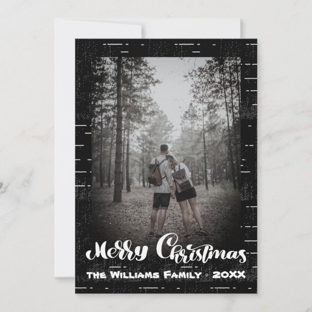 Tarjeta Festiva Fotos de la familia moderna Cookie de Feliz Navida (Anverso)
