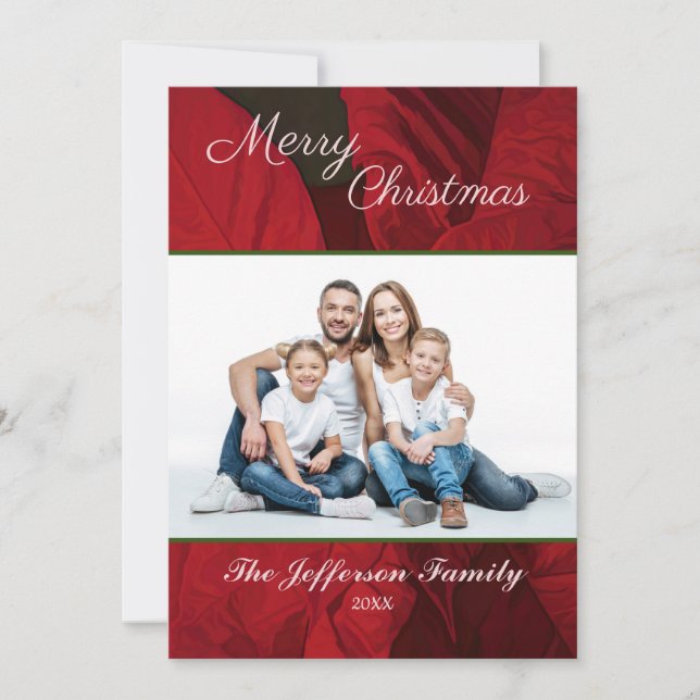 Tarjeta Festiva Fotos de la familia navideña de Feliz Elegancia Pe (Anverso)