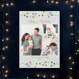 Tarjeta Festiva Fotos de la familia navideña de las luces navideña