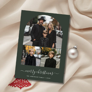 Tarjeta Festiva Fotos de la familia navideña Feliz de bienvenida v