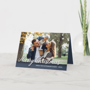 Tarjeta Festiva Fotos de la familia navideña Feliz de elegancia az
