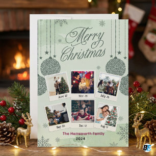Tarjeta Festiva Fotos de la familia navideña Merry