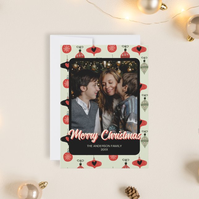 Tarjeta Festiva Fotos de la familia navideña Merry (Merry Christmas Family Photo Holiday Card)