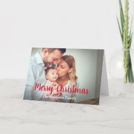 Tarjeta Festiva Fotos de la familia navideña Merry Personalizado m