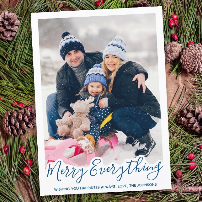 Tarjeta Festiva Fotos de la Familia Roja de Merry Everything Trend (Subido por el creador)