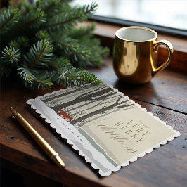 Tarjeta Festiva Fotos de la Fox Forestal de Invierno de Feliz Chri