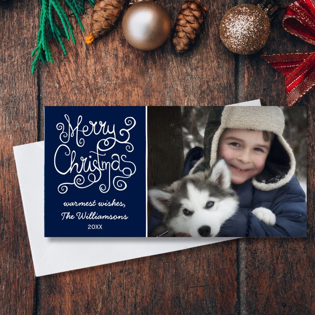 Tarjeta Festiva Fotos de la tipografía de Swirl Whimsical Christma (Subido por el creador)