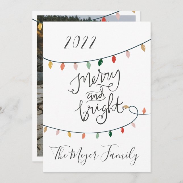 Tarjeta Festiva Fotos de las luces de la mora y brillante cadena d (Anverso / Reverso)