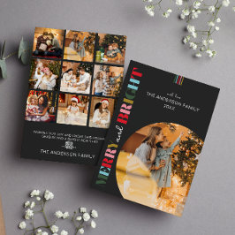 Tarjeta Festiva Fotos de los Navidades Retro de Merry y Bright Bla