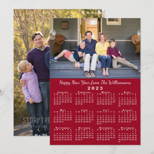 Tarjeta Festiva Fotos de los Personalizados del Calendario 2 de 20 (Anverso / Reverso)