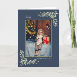 Tarjeta Festiva Fotos de los saludos navideños Fotografía de verde