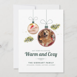 Tarjeta Festiva Fotos de mascotas Navidades familiares modernos