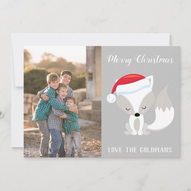 Tarjeta Festiva Fotos de Merry Christmas Fox (Anverso)