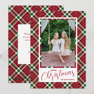 Tarjeta Festiva Fotos de Merry Christmas Modern Plaid