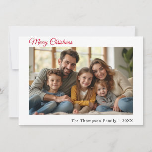 Tarjeta Festiva Fotos de Merry Christmas Personalizado Minimalista