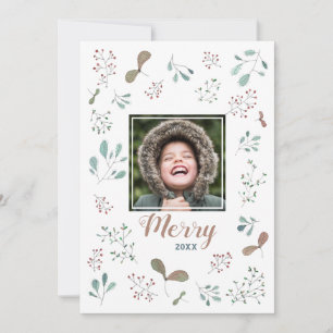 Tarjeta Festiva Fotos de Navidades de Merry Winter Woodland